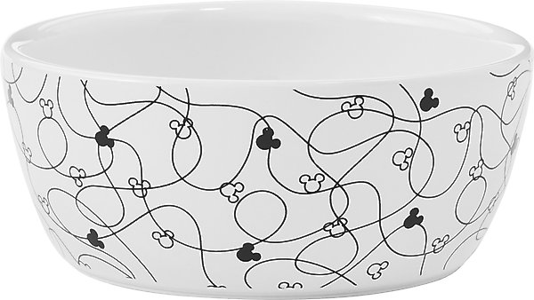 Disney Mickey Lines Non-Skid Ceramic Cat Bowl, Small slide 1 of 5