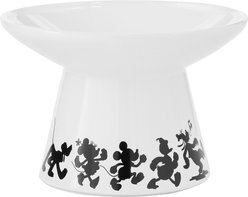 Disney Mickey Mouse Wide Shape Non-Skid Elevated Ceramic Cat Bowl, 1 cup