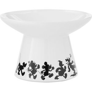 Disney Mickey Mouse Wide Shape Non-Skid Elevated Ceramic Cat Bowl, 1 cup