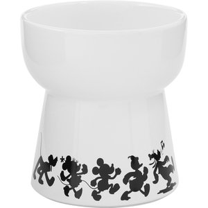 Disney Mickey Mouse Tall Shape Non-Skid Elevated Ceramic Cat Bowl, 1.5 cup