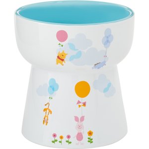 Disney Winnie the Pooh Tall Shape Non-Skid Elevated Ceramic Cat Bowl, 1.5 Cup