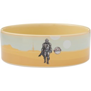 STAR WARS THE MANDALORIAN & THE CHILD Desert Non-Skid Ceramic Dog & Cat Bowl, Medium: 5 cup