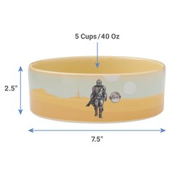 STAR WARS THE MANDALORIAN & THE CHILD Desert Non-Skid Ceramic Dog & Cat Bowl, Medium: 5 cup slide 2 of 6