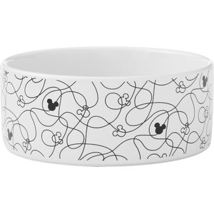 Disney Mickey Lines Non-Skid Ceramic Dog & Cat Bowl, Small: 1.5 cup