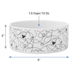 Disney Mickey Lines Non-Skid Ceramic Dog & Cat Bowl, Small: 1.5 cup slide 2 of 6