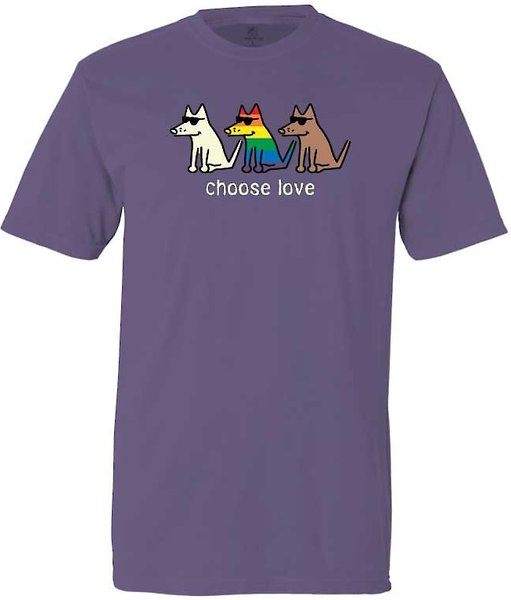 Teddy the Dog Choose Love Classic T-Shirt, Grape, Medium slide 1 of 2