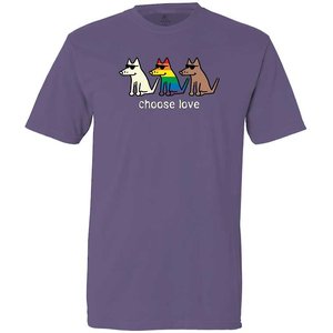 Teddy the Dog Choose Love Classic T-Shirt, Grape, 3X-Large
