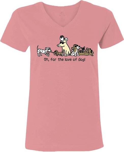 Teddy the Dog Oh, For The Love Of Dog! Ladies V-Neck T-Shirt, Mauvelous, 3X-Large slide 1 of 2
