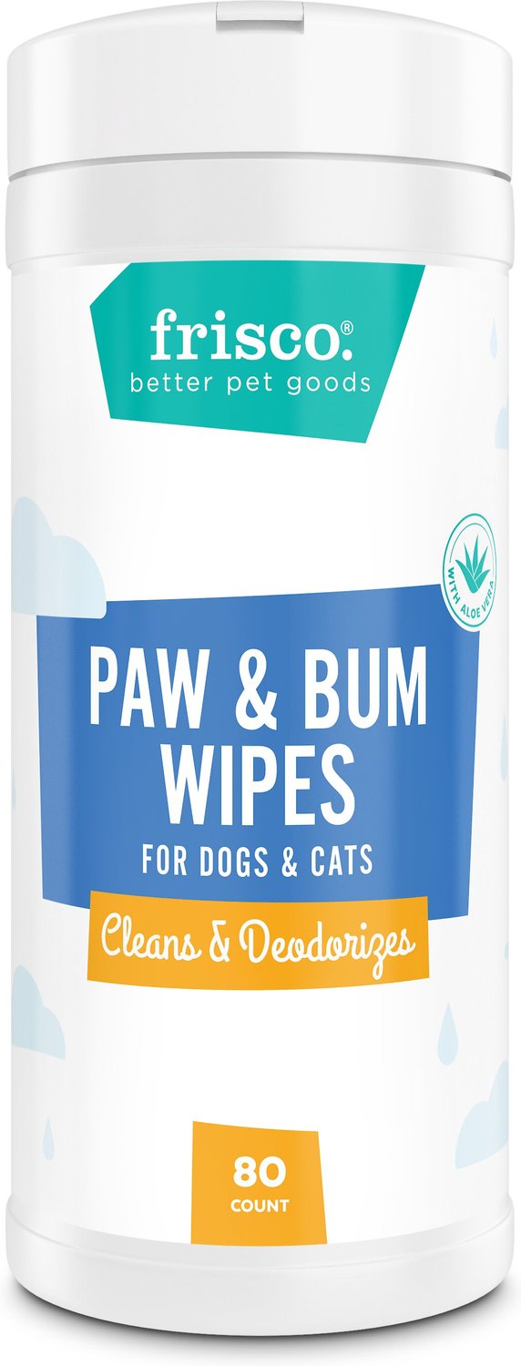 FRISCO Deodorizing Paw & Bum Waterless Grooming Wipes for Dogs & Cats