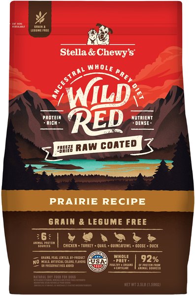 Stella & Chewy's Wild Red Raw Coated Kibble Grain-Free Prairie Recipe Dry Dog Food, 3.5-lb bag slide 1 of 10