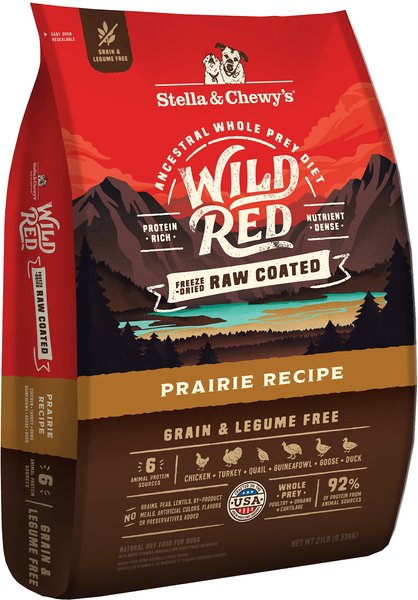 Stella & Chewy's Wild Red Raw Coated Kibble Grain-Free Prairie Recipe Dry Dog Food, 21-lb bag slide 1 of 10
