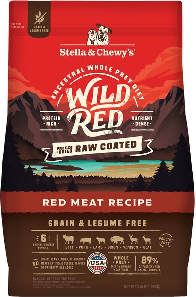 Stella & Chewy's Wild Red Raw Coated Kibble Grain-Free Red Meat Recipe Dry Dog Food, 3.5-lb bag slide 1 of 10