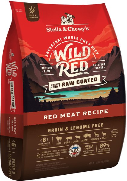 Stella & Chewy's Wild Red Raw Coated Kibble Grain-Free Red Meat Recipe Dry Dog Food, 21-lb bag slide 1 of 10