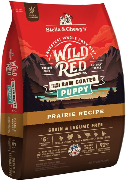 Stella & Chewy's Wild Red Raw Coated Kibble Puppy Grain-Free Prairie Recipe Dry Dog Food, 21-lb bag slide 1 of 10