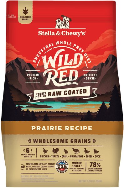 Stella & Chewy's Wild Red Raw Coated Kibble Wholesome Grains Prairie Recipe Dry Dog Food, 3.5-lb bag slide 1 of 10