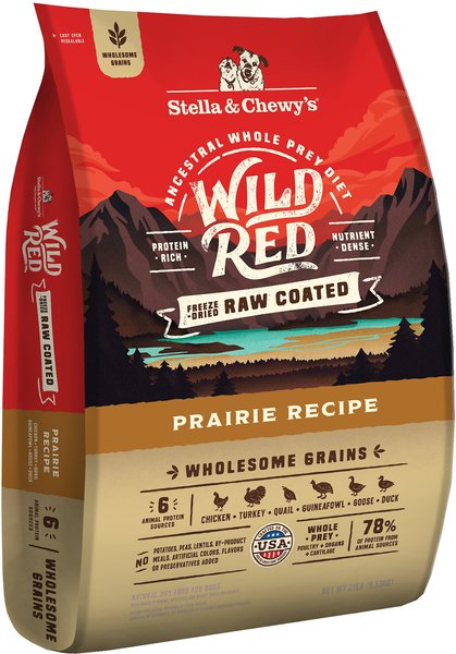 Stella & Chewy's Wild Red Raw Coated Kibble Wholesome Grains Prairie Recipe Dry Dog Food, 21-lb bag slide 1 of 10