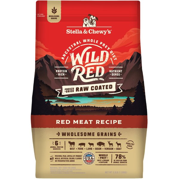 STELLA & CHEWY'S Wild Red Raw Blend Kibble Wholesome Grains Red Meat ...