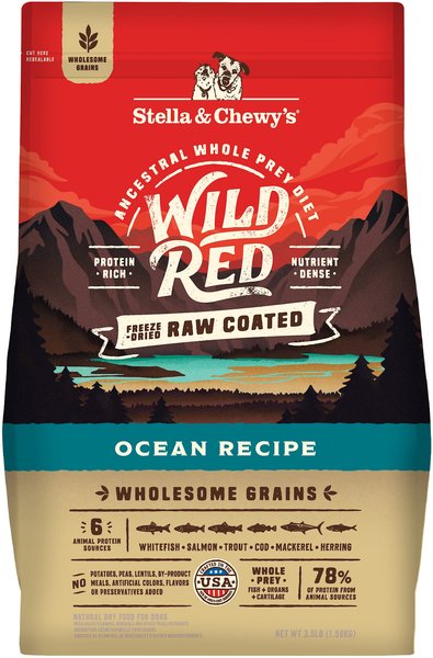 Stella Chewy s Wild Red Raw Coated Kibble Wholesome Grains Ocean Recipe Dry Dog Food