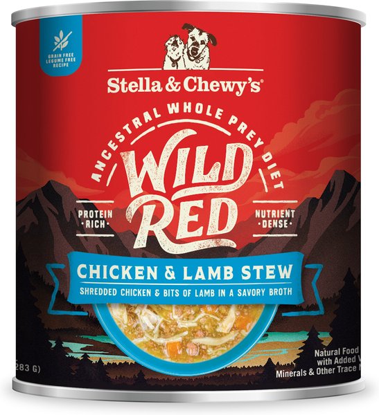 Stella & Chewy's Wild Red Grain-Free Chicken & Lamb Stew Wet Dog Food, 10-oz can, case of 6 slide 1 of 5