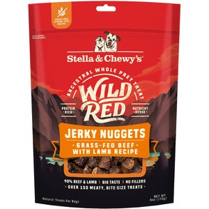 Stella & Chewy’s Wild Red Jerky Nuggets Beef & Lamb Recipe Grain-Free Dog Treats, 6-oz bag
