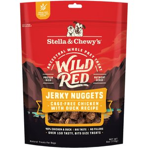 Stella & Chewy's Wild Red Jerky Nuggets Chicken & Duck Recipe Grain-Free Dog Treats, 6-oz bag