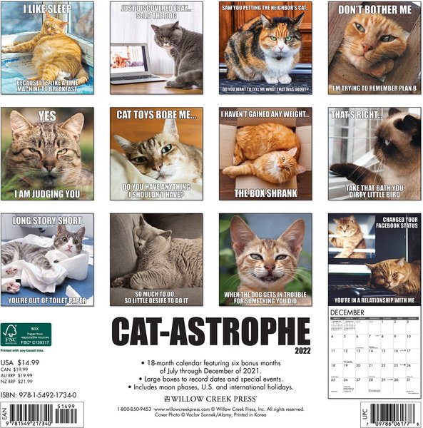 Cat-Astrophe 2022 Wall Calendar