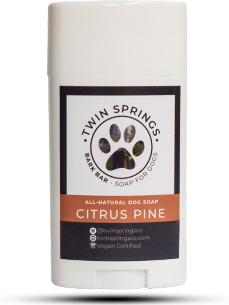 Twin Springs Bark Bar Citrus Pine Scented Dog Soap Stick, 2.65-oz bar slide 1 of 4