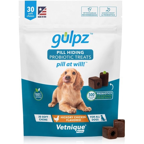 VETNIQUE LABS Gulpz Pill Hiding Probiotic Pockets Hickory Chicken