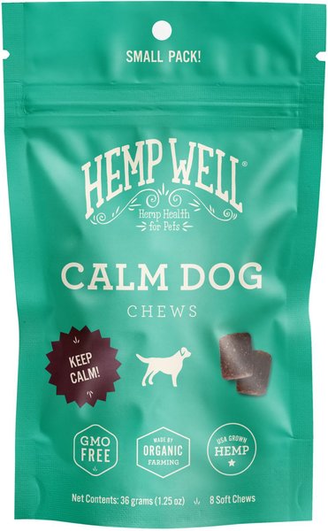 HEMP WELL Calm Dog Anxiety Relief Soft Chew Dog Supplement, 8 count ...