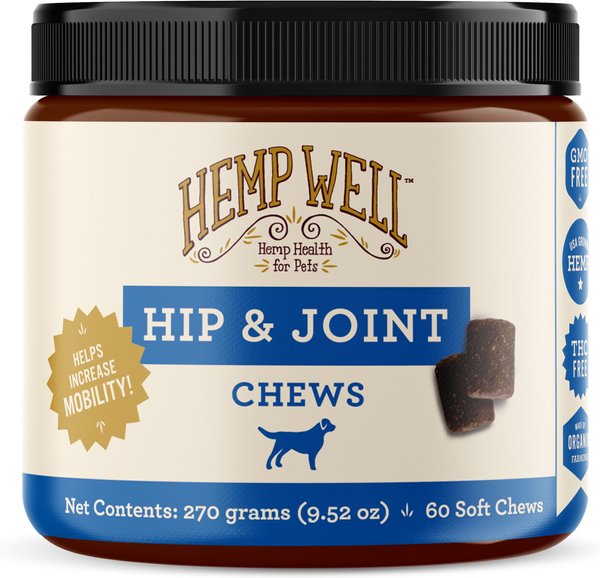 Hemp Well Hip & Joint Support Soft Chew Dog Supplement, 60 count slide 1 of 6