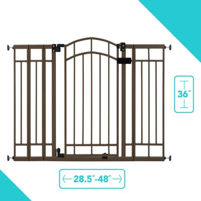 Show full view: Summer by Ingenuity Multi-Use Decorative Extra Tall Walk-Thru Dog Gate, Bronze slide 3 of 7