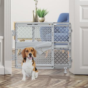 Summer by Ingenuity Indoor & Outdoor Multi Function Walk-Thru Dog Gate, Gray
