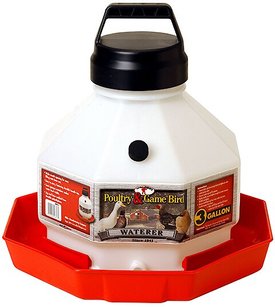 Red Little Giant PPF7 7 Gallon Capacity Automatic Poultry Waterer for Chickens 