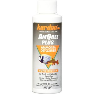 Kordon AmQuel Plus Ammonia Detoxifier Aquarium Water Conditioner, 4-oz bottle