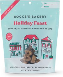 Bocce's Bakery Holiday Feast Turkey, Pumpkin & Cranberry Recipe Soft & Chewy Dog Treats, 6-oz bag