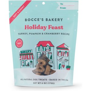 Bocce's Bakery Holiday Feast Turkey, Pumpkin & Cranberry Recipe Soft & Chewy Dog Treats, 6-oz bag