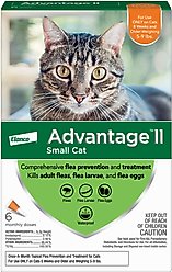 Advantage II Flea Spot Treatment, 5-9 lbs + Elanco Tapeworm Cat De-Wormer slide 2 of 9