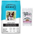 American Journey Protein & Grains Salmon, Brown Rice & Vegetables Recipe Dry Food + Tylee's Freeze-Dried Mixers for Dogs, Chicken & Salmon Recipe