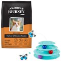 American Journey Turkey & Chicken Recipe Grain-Free Dry Food + Frisco Cat Tracks Butterfly Cat Toy