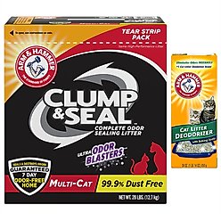 Arm & Hammer Litter Litter Deodorizer Powder, 30-oz box + Clump & Seal Multi-Cat Scented Clumping Clay Cat Litter