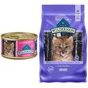 Blue Buffalo Wilderness Kitten Salmon Grain-Free Canned Food + Chicken Recipe Grain-Free Dry Cat Food