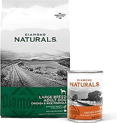 Diamond Naturals Large Breed Adult Chicken & Rice Formula Dry Food + Chicken Dinner Adult & Puppy Canned Dog Food slide 1 of 6