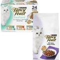 Fancy Feast Classic Seafood Feast Canned Food + Gourmet Savory Chicken & Turkey Dry Cat Food