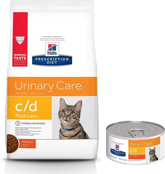Hill's Prescription Diet c/d Multicare Urinary Care with Chicken Dry + Canned Cat Food slide 1 of 5
