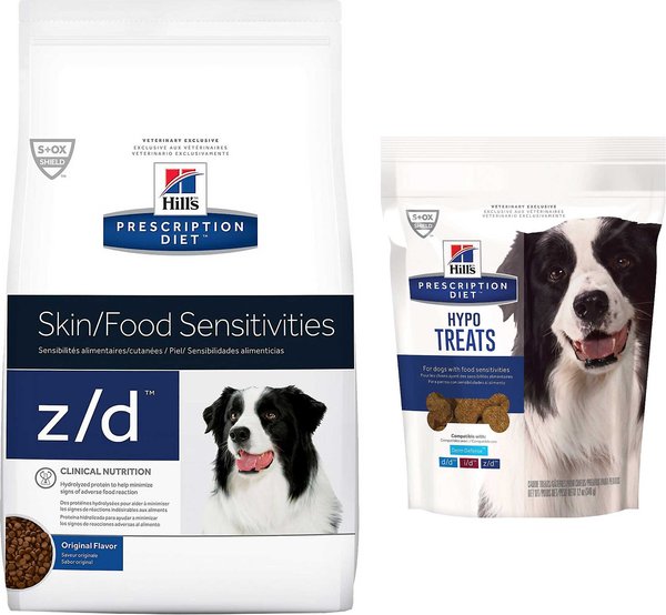 Hill's Prescription Diet z/d Original Skin/Food Sensitivities Dry Food + Hypo-Treats Dog Treats slide 1 of 5