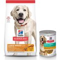 Hill's Science Diet Adult Large Breed Light With Chicken Meal & Barley Dry Food + Perfect Weight Hearty Vegetable & Chicken Stew Canned Dog Food