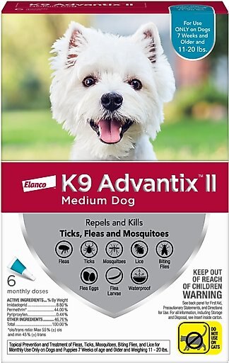 K9 Advantix II Flea & Tick Spot Treatment, 11-20 lbs + Vet's Best Flea + Tick Yard & Kennel Spray for Dogs