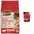 Merrick Classic Healthy Grains Real Beef + Brown Rice Recipe with Ancient Grains Adult Dry Food + Power Bites Real Texas Beef Recipe Grain-Free Soft & Chewy Dog Treats