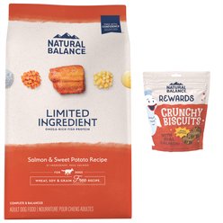 Natural Balance L.I.D. Limited Ingredient Diets Grain-Free Salmon & Sweet Potato Formula Dry Food + Sweet Potato & Fish Formula Dog Treats