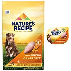 Nature's Recipe Grain-Free Chicken, Sweet Potato & Pumpkin Recipe Dry Food + Chicken Recipe in Broth Wet Dog Food